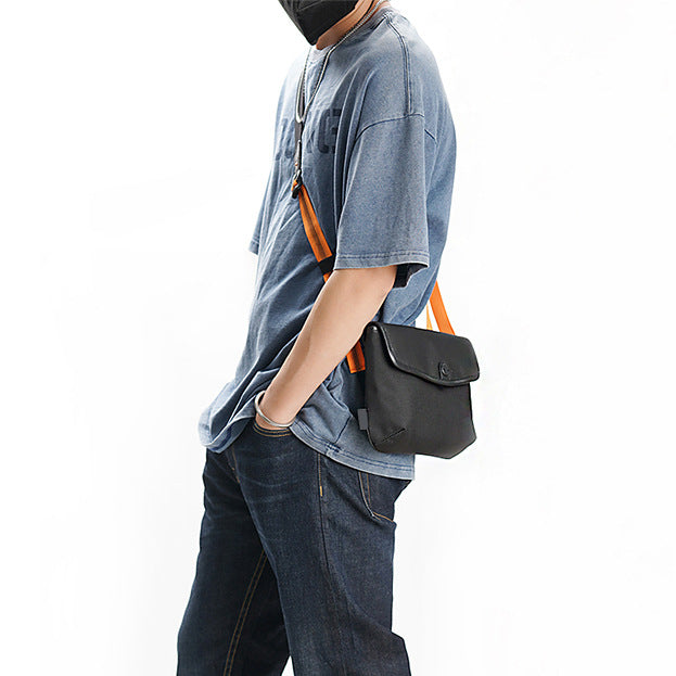 Contrast-Colored Portable Travel Crossbody Bag With Magnetic Closure Anti-Theft Ballistic Nylon Shoulder Bag