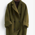 Women's Double-faced Wool Long Loose Slim Wool Coat