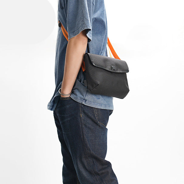 Contrast-Colored Portable Travel Crossbody Bag With Magnetic Closure Anti-Theft Ballistic Nylon Shoulder Bag