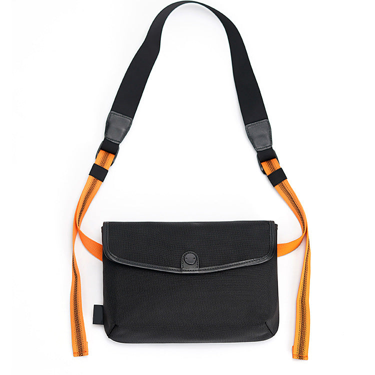 Contrast-Colored Portable Travel Crossbody Bag With Magnetic Closure Anti-Theft Ballistic Nylon Shoulder Bag