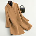 New Chinese-style Red Oversized Double-faced Wool Coat