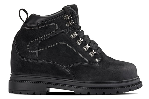 CALDEN 5.2" Taller Black Nubuck Height-Increasing Boots K881802