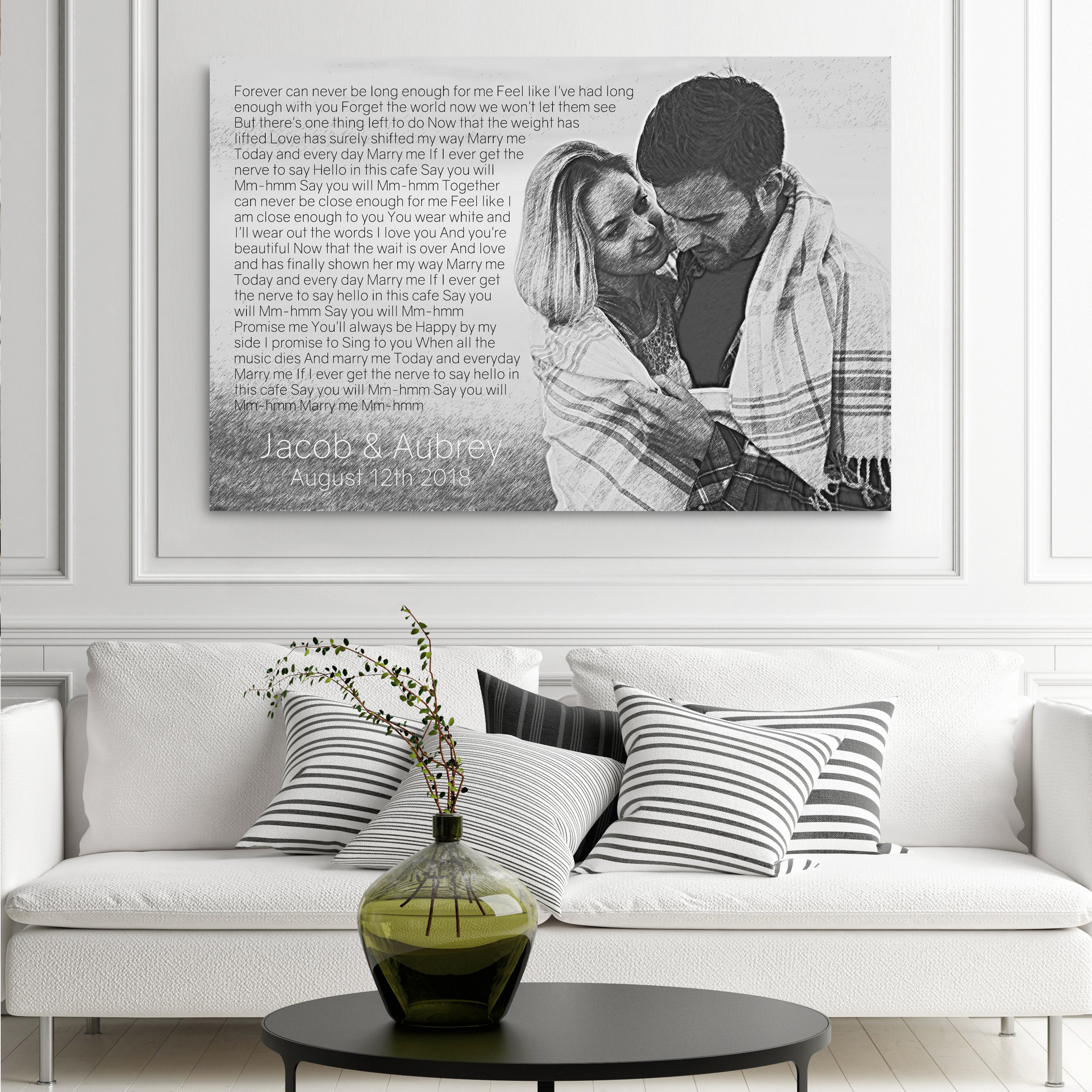 Photo To Pencil Sketch Song Lyrics On Canvas