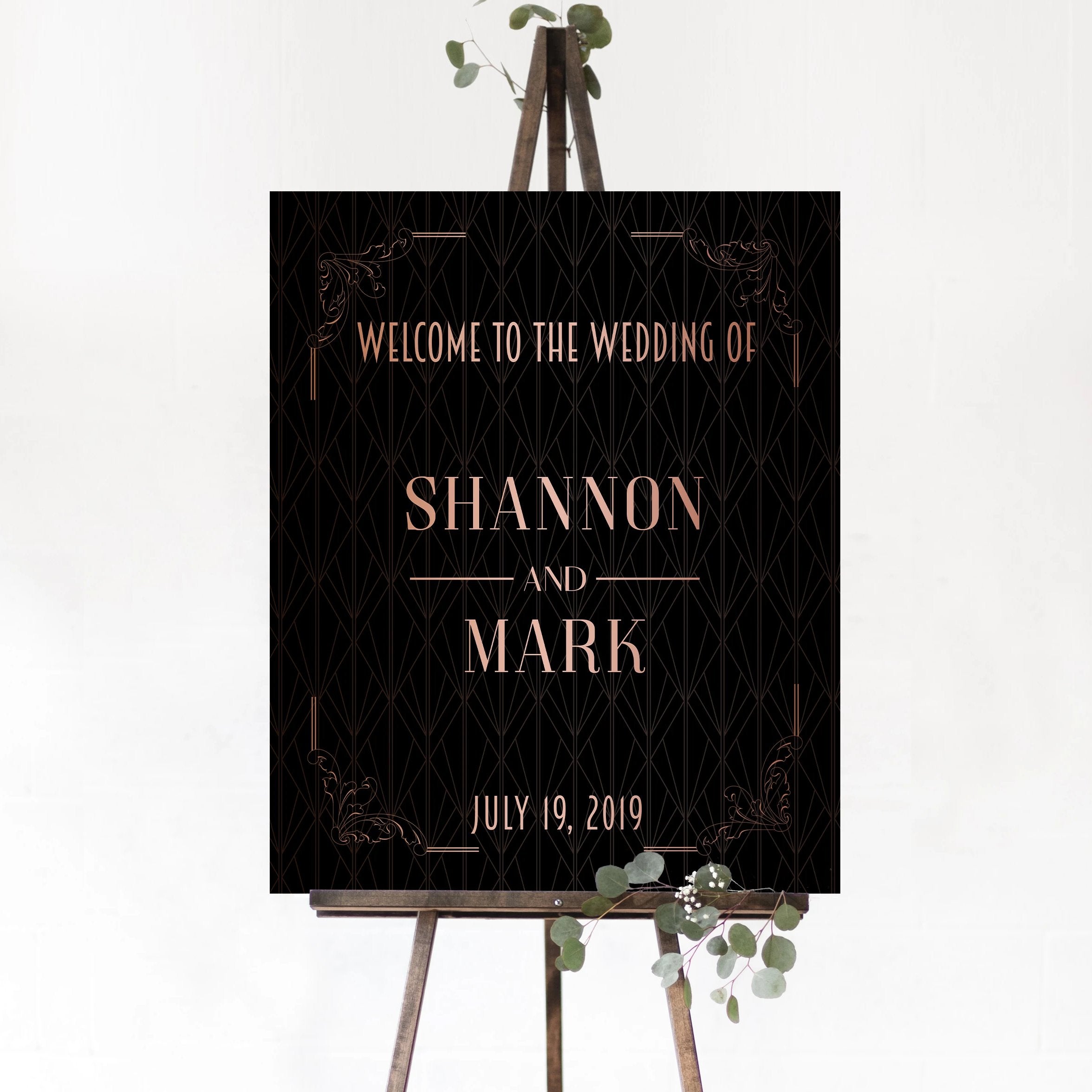 Rose Gold Wedding Sign