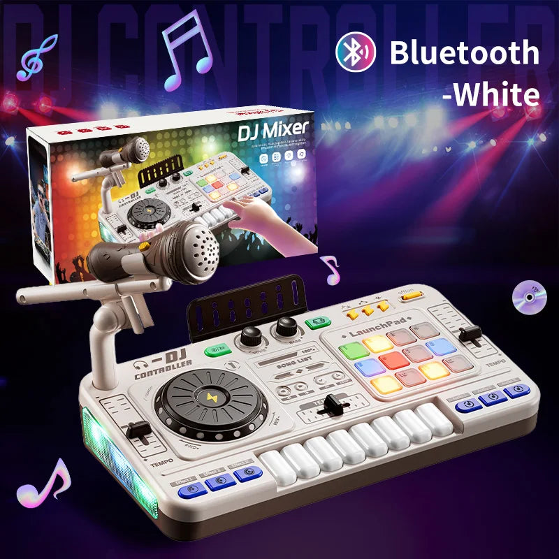 Kids DJ Mixer Music Toy with Microphone Educational Musical Playset