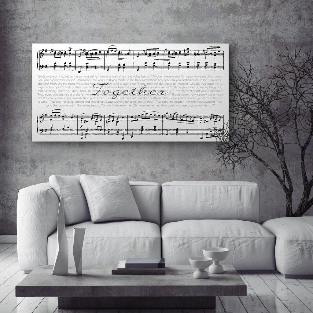 Sheet Music Song Lyrics On Canvas