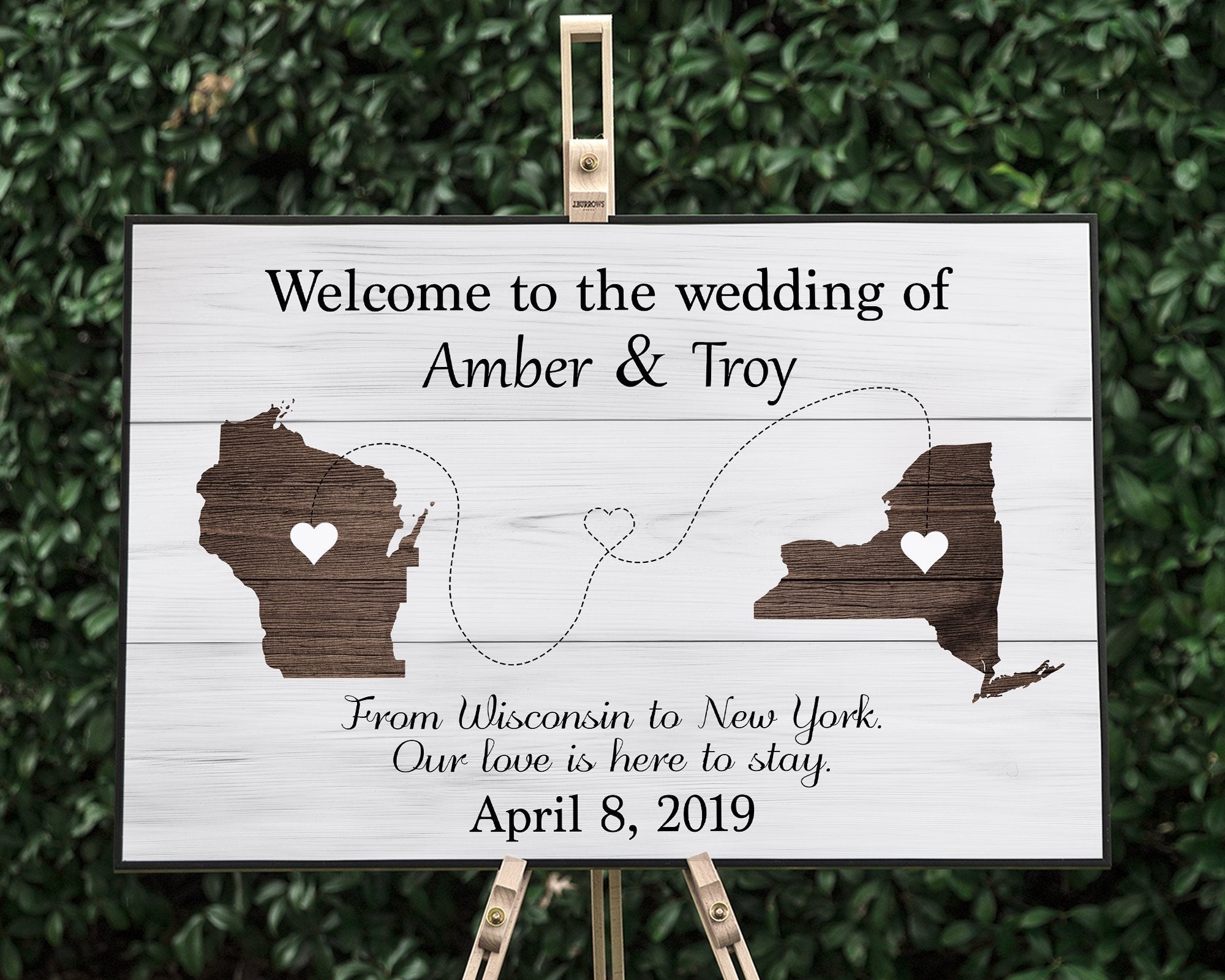 Rustic Sates Wedding Welcome Sign