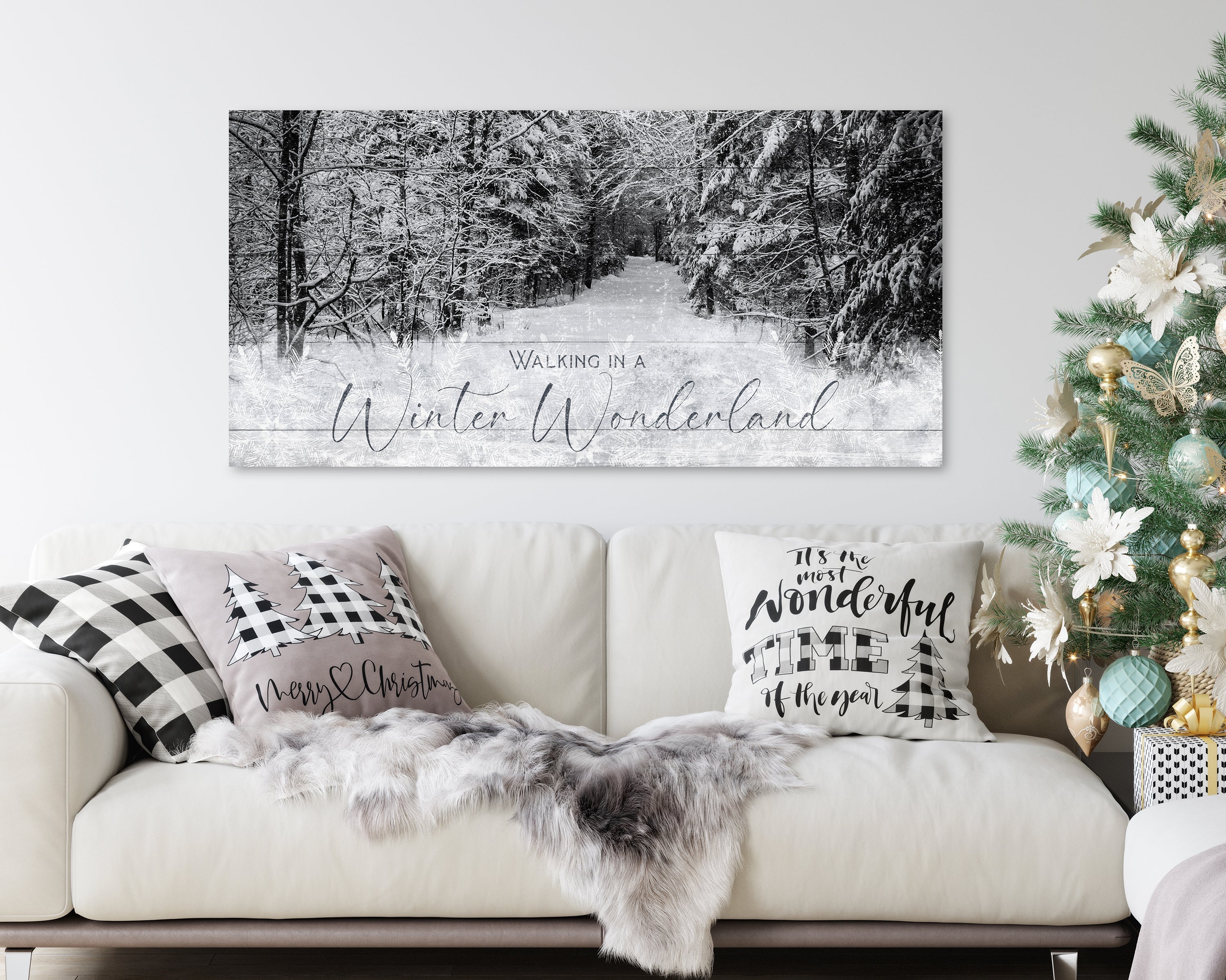 Walking in a Winter Wonderland Christmas Canvas Wall Art – Personalized Holiday Décor