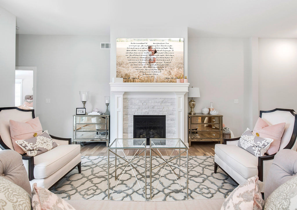 Wedding Vows On Canvas - Heart Shaped Vows