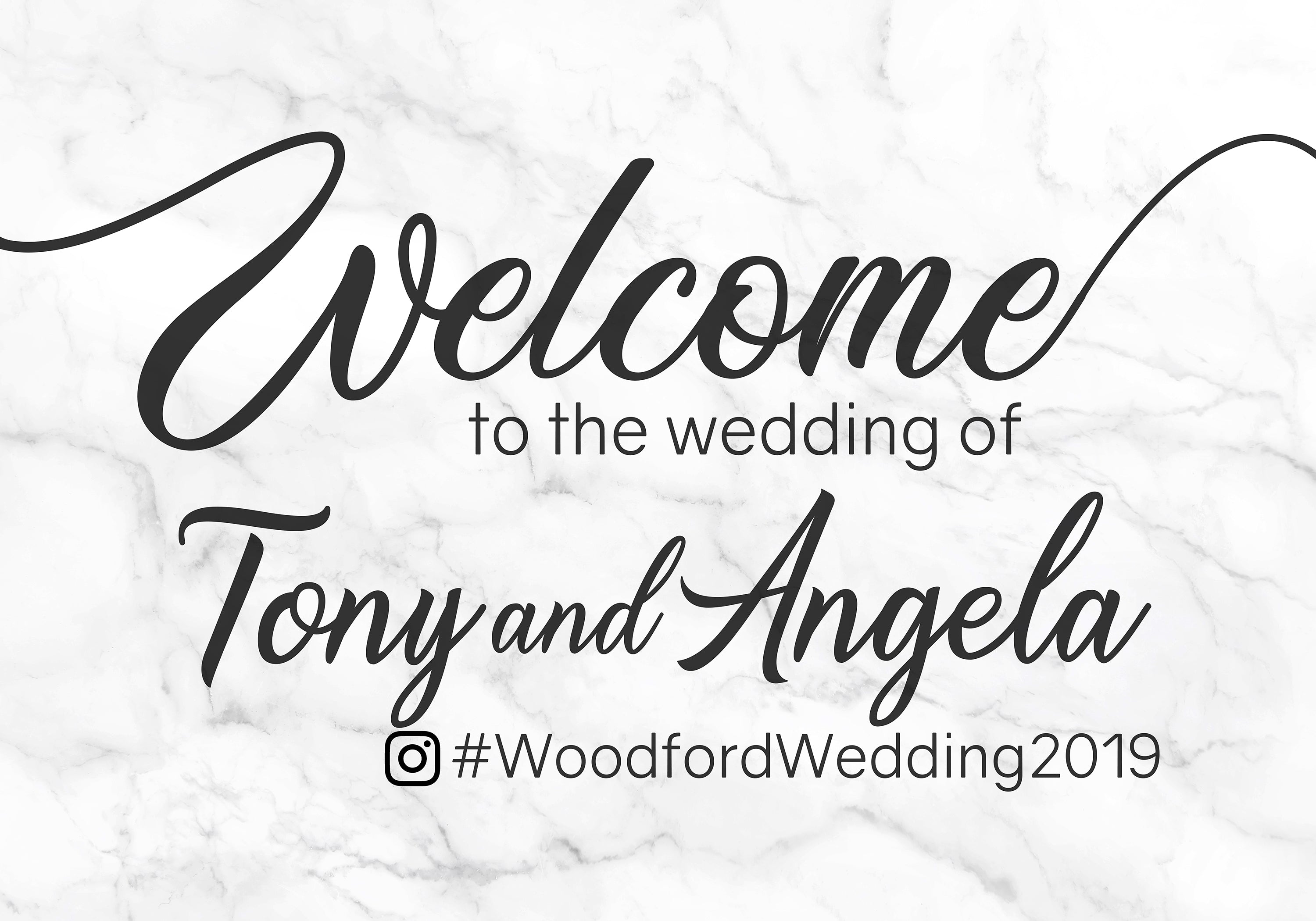 Wedding Welcome Sign - Marble Edition