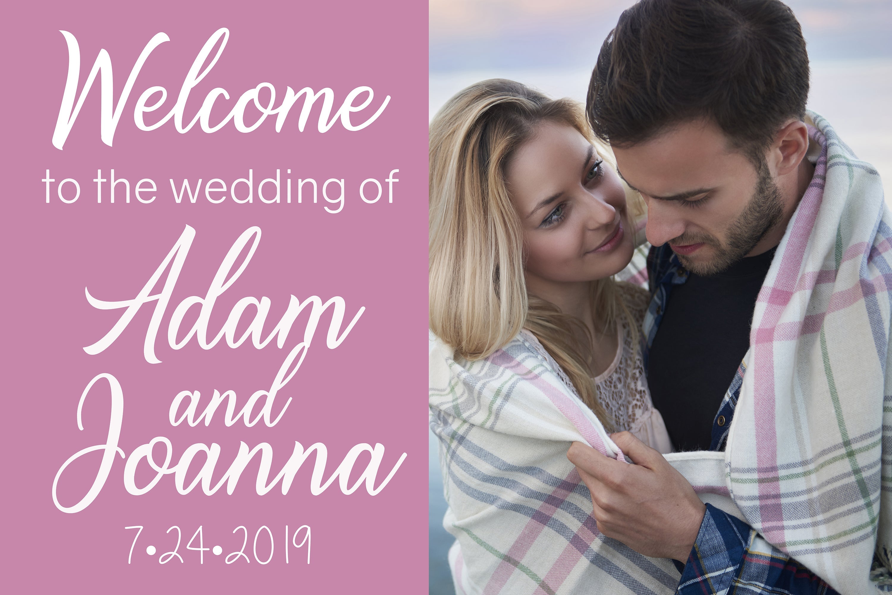 Wedding Welcome Sign - Picture and Names