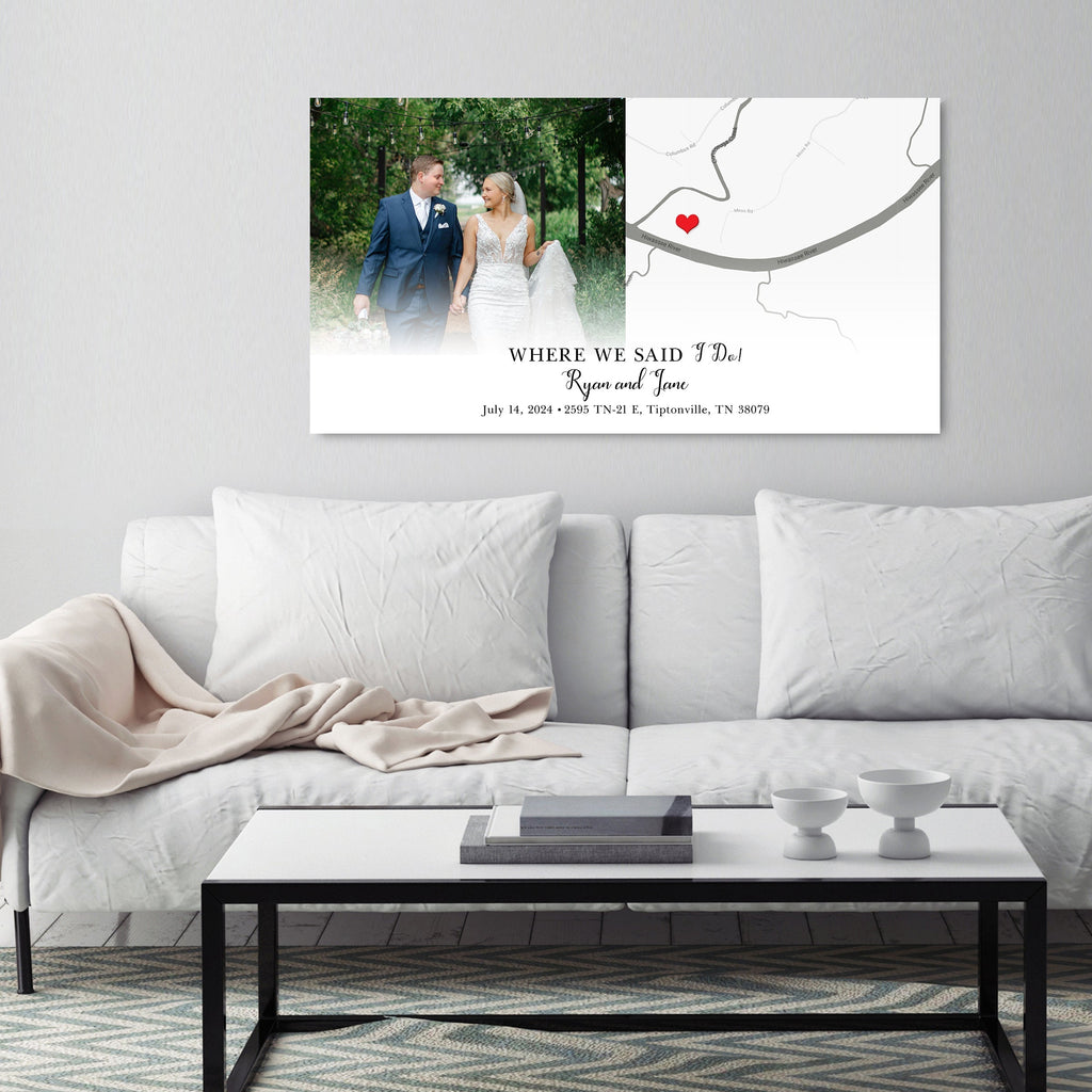 Personalized Wedding Location Map gift
