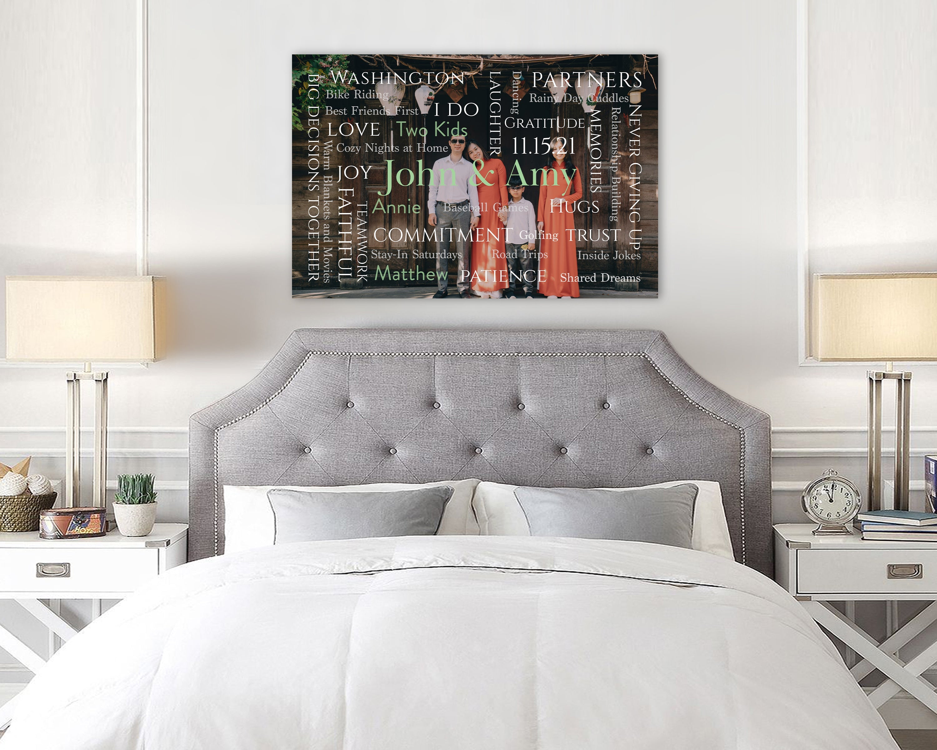 Personalized Word Art Photo Design: Custom Typography Overlay