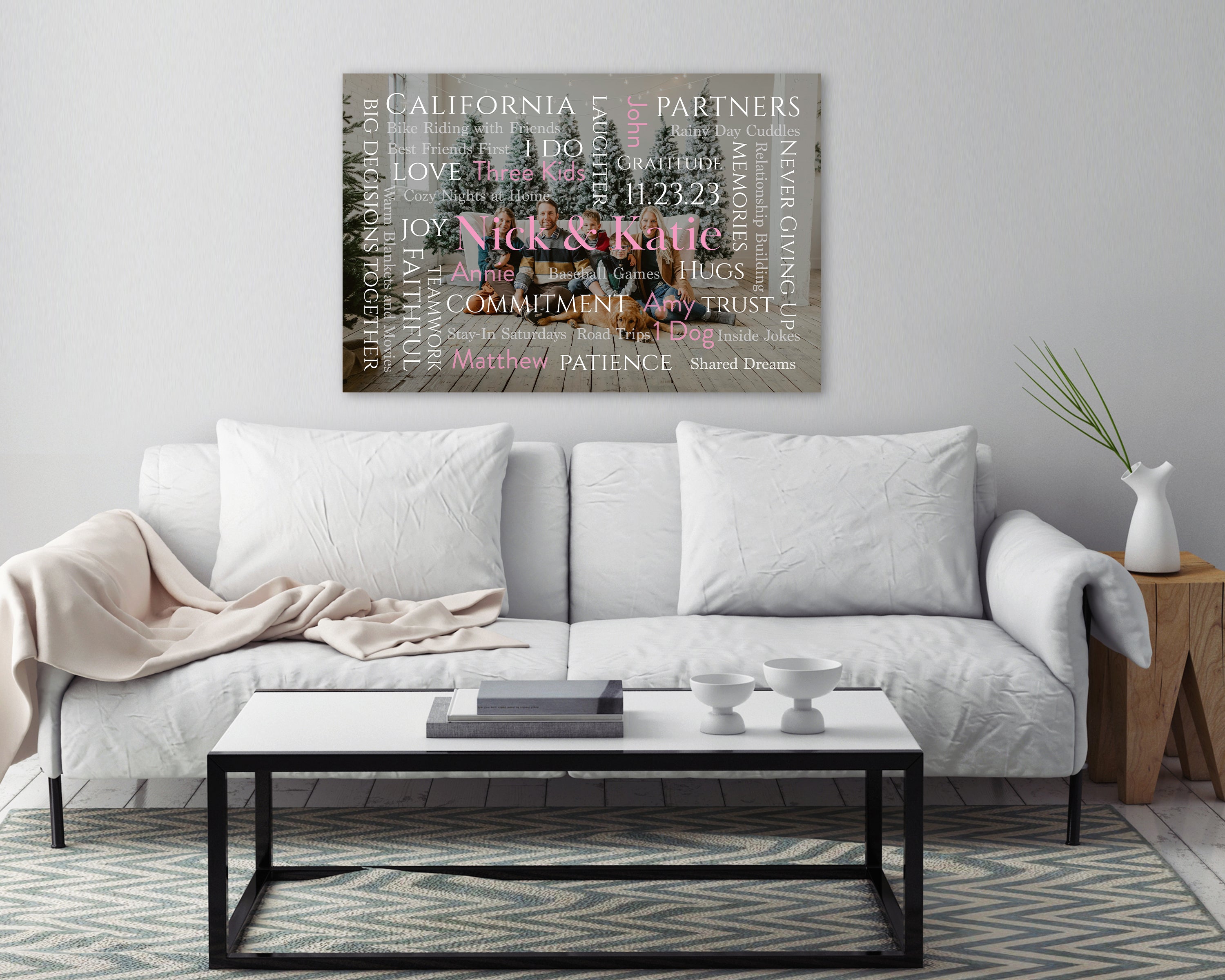 Personalized Word Art Photo Design: Custom Typography Overlay