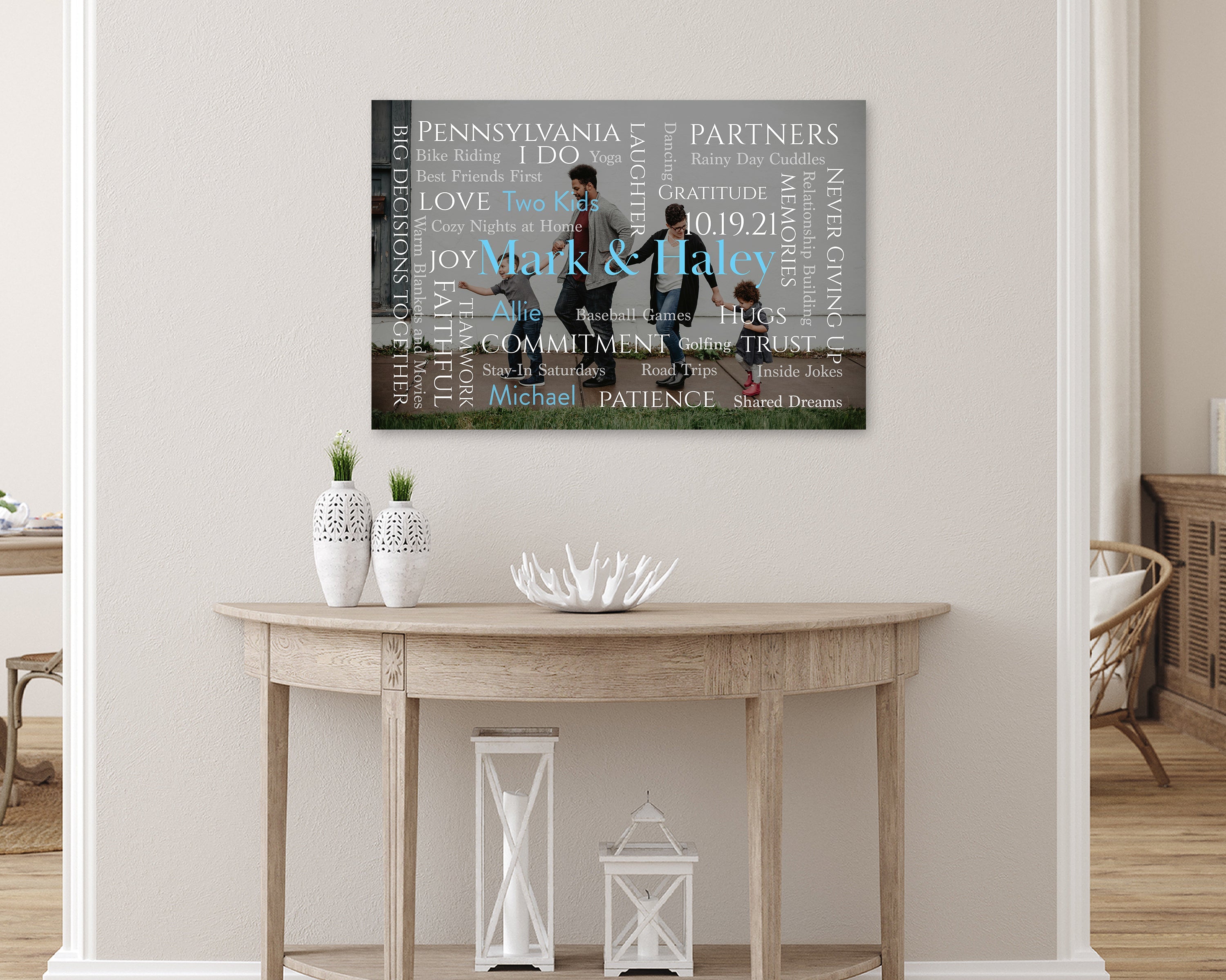 Personalized Word Art Photo Design: Custom Typography Overlay