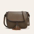 European And American-style Fashionable Flip-top Saddle Bag With Tassels
