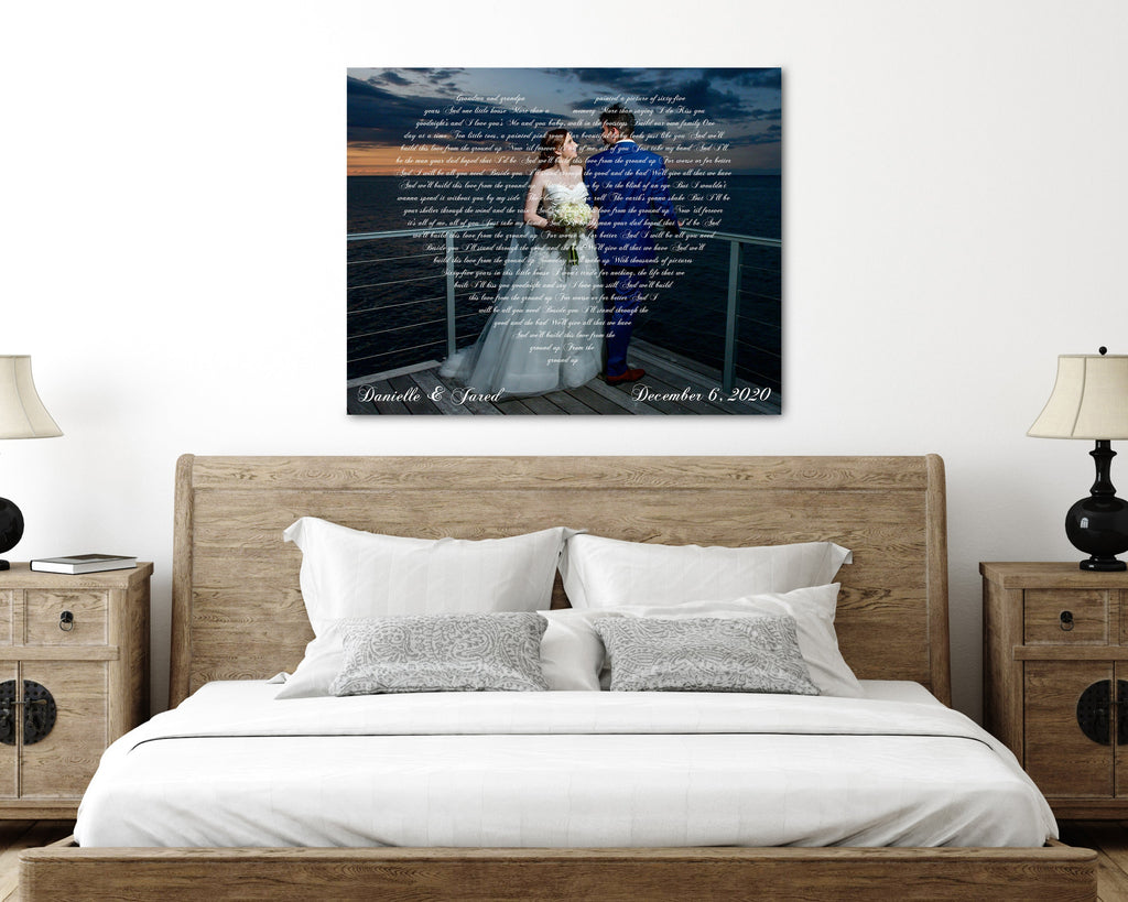 Wedding Vows On Canvas - Heart Shaped Vows